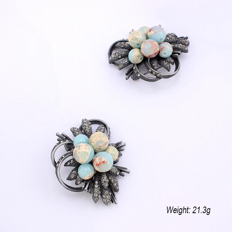 TANGTANG Rhinestone Flower Brooch Pin For Women Nature Stone Pendant Brooch Vintage Retro Jewelry Pins Hot Sale Elegant Bijoux