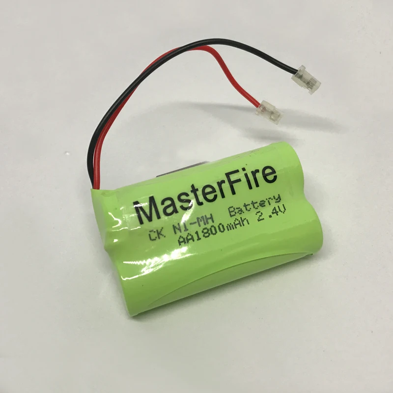 

MasterFire Original 2.4V 2x AA 1800mAh Rechargeable Ni-MH Battery Pack With Plugs For Cordless Phones Lights NiMH Batteries Cell