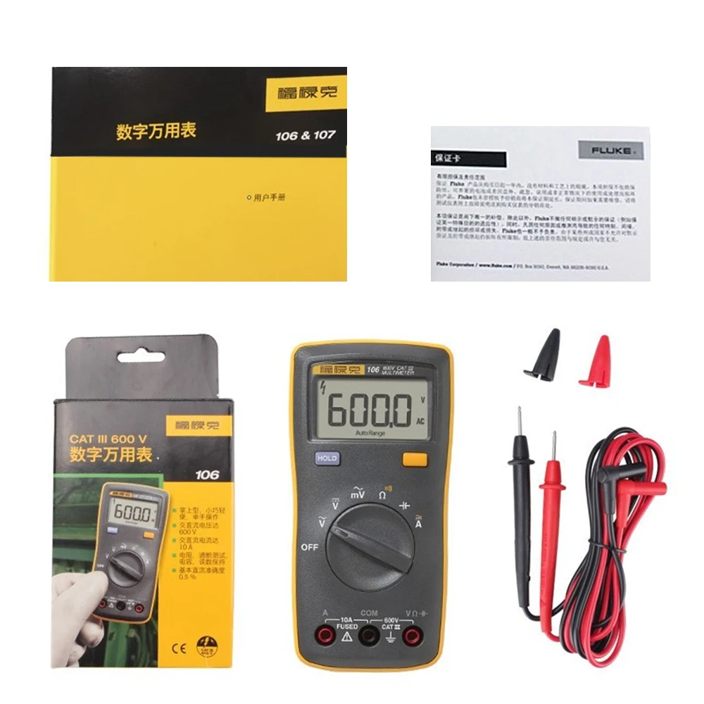 Free Shipping New Fluke 106 Handheld Digital Easily Carried mini Multimeter