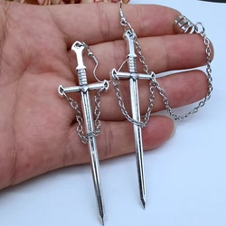 Gothic dark witch with chain earrings fashion retro sword earrings women's men's personalized jewelry