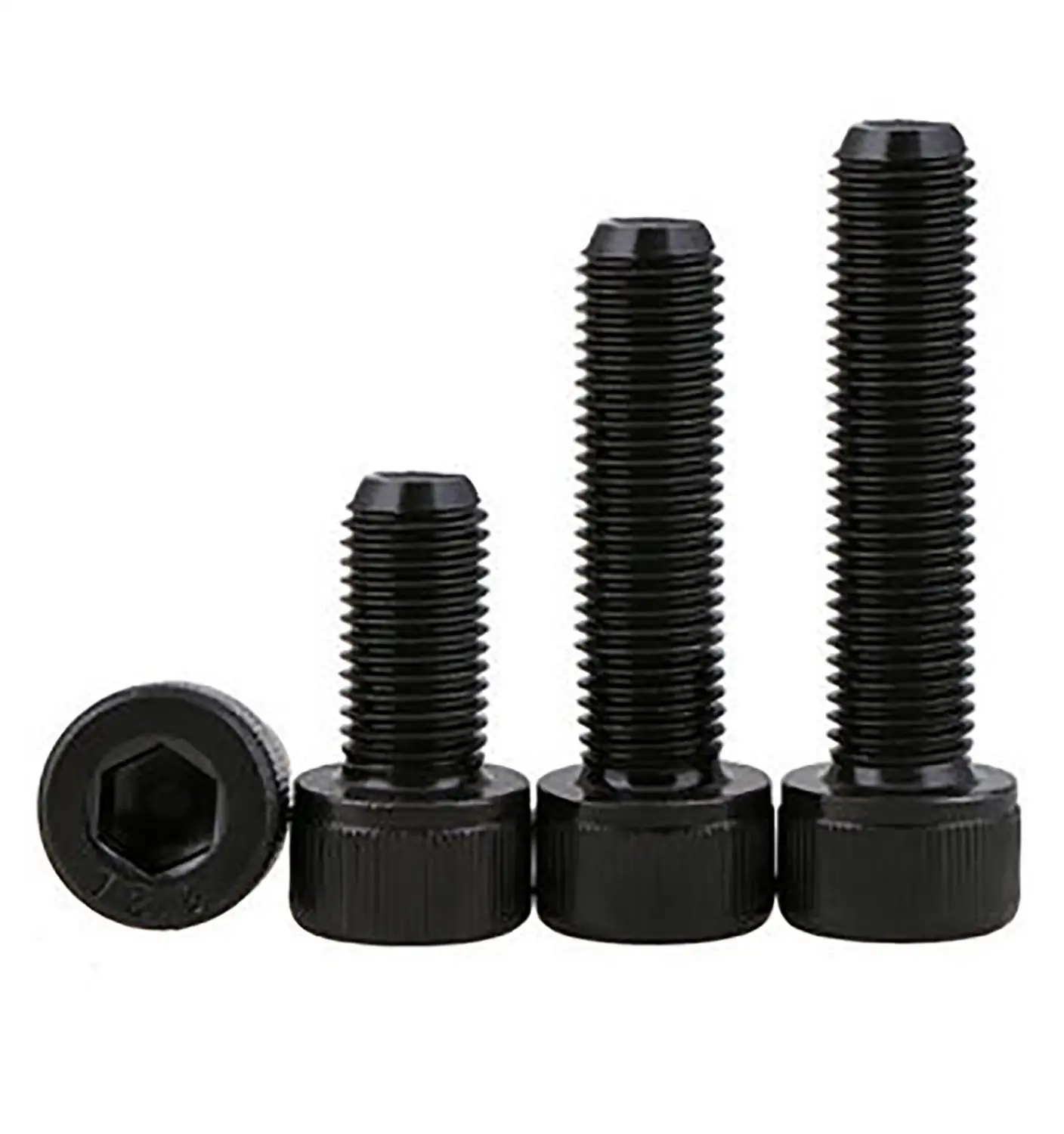 1Pcs M12-M20 Pitch 1.5mm Black Fine Thread Hex Hexagon Socket Head Cap Screws DIN912 Grade 12.9 Carbon Steel Allen Bolts