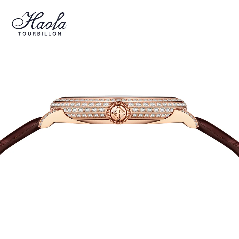 HAOFA Tourbillon Mechanical Manual Watch For Women Luxury Crystal Fashion Flying Ladies Tourbillon Sapphire Watch Waterproof