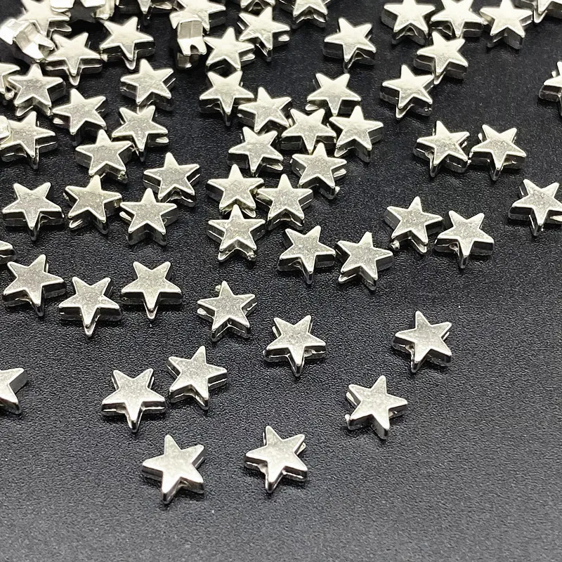 About 6mm Gold Color Silver  Star Bead Loose Spacer CCB Acrylic Beads DIY Jewelry Making Findings Charm image 4