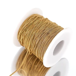 2 Meters  Stainless Steel Curb Cuban Link Snake Chains DIY Jewelry Making Necklace Bracelet Findings Components Supplies