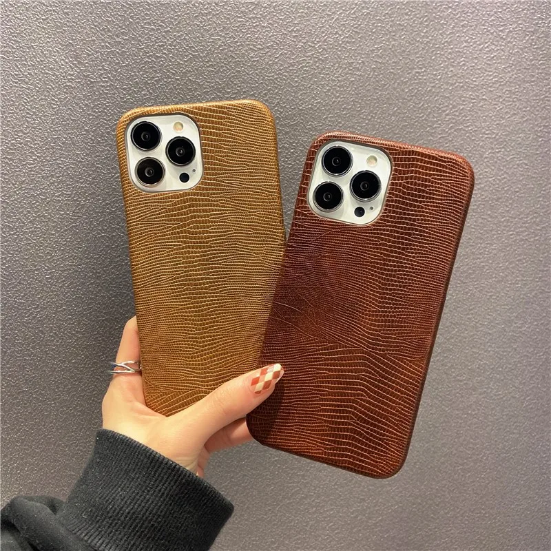 

High-end Luxury Lizard Pattern Leather Soft Case For Iphone 15 14 11 12 13 Pro Max 7 8 Plus Xr X Xs Se 2020 Iphone Cover Fundas