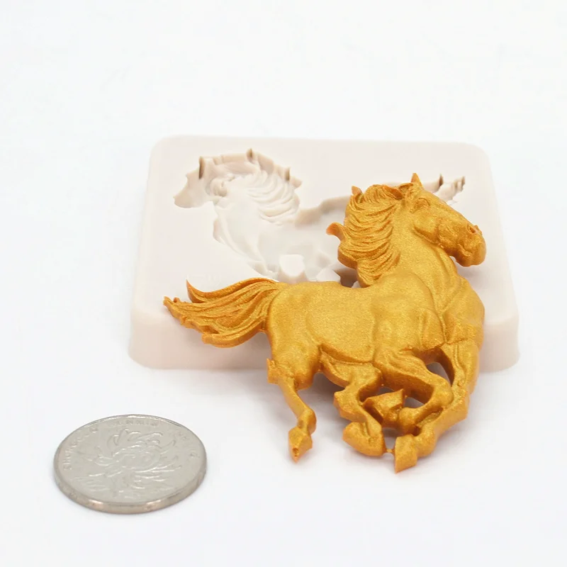 Running Horse Silicone Mold Chocolate Dessert Lace Decoration Supplies DIY Cake Pastry Fondant Moulds Resin Kitchen Baking Tool