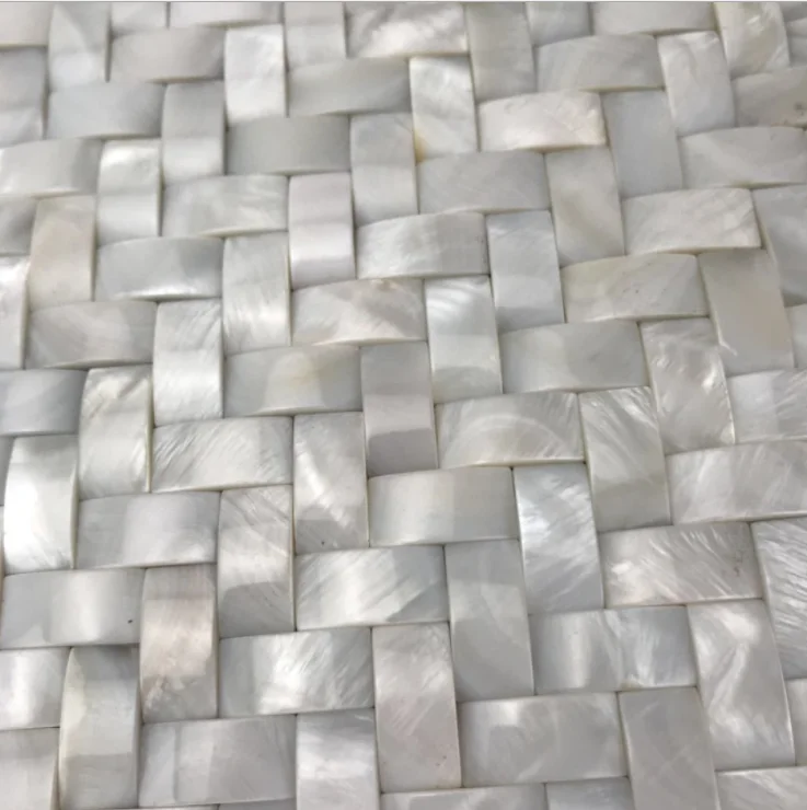 Weave White Mother of Pearl Tile Backsplash Bathroom Shell Mosaic Wall Tiles MOPSL016