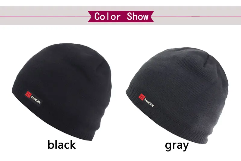 Skullies Beanies Männer Winter Hut Frauen Gestrickte Hüte Für Männer Kappe Winter Beanie Hut Gorro Dicke Warme Brimless Pelz Motorhaube Männer der Kappe – Detail 3