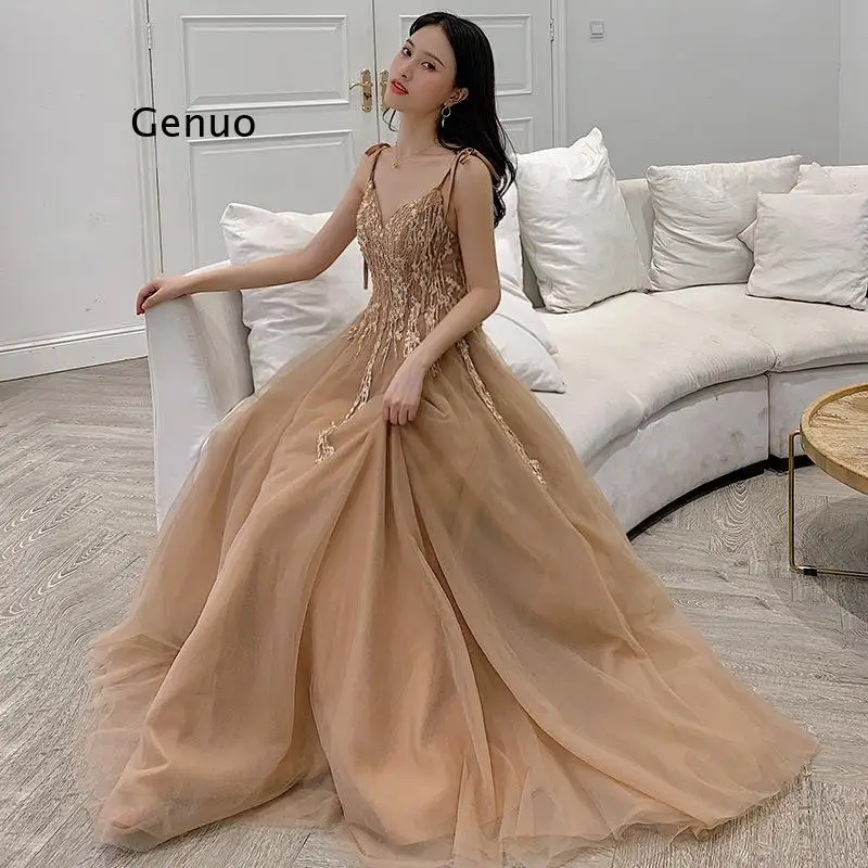 Women New Green Evening Party Dress Sexy V-Neck Sleeveless A-Line Floor-Length Crystal Bling Backless Lace Up Formal Vestido