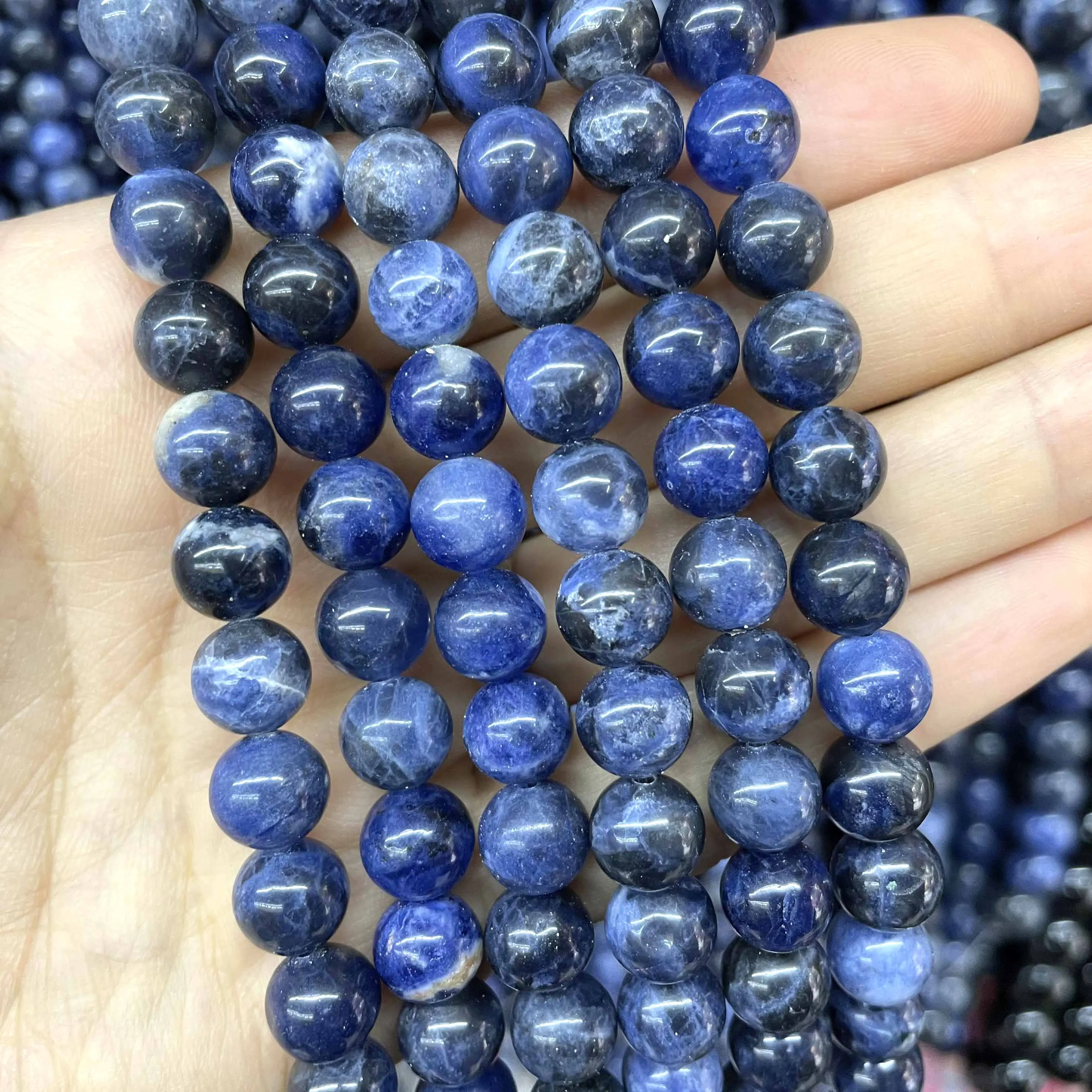 Natural Old Blue Sodalite Stone Round Spacer Beads For Jewelry Making Charm DIY Bracelets Necklace Accessories 2 3 4 6 8 10mm