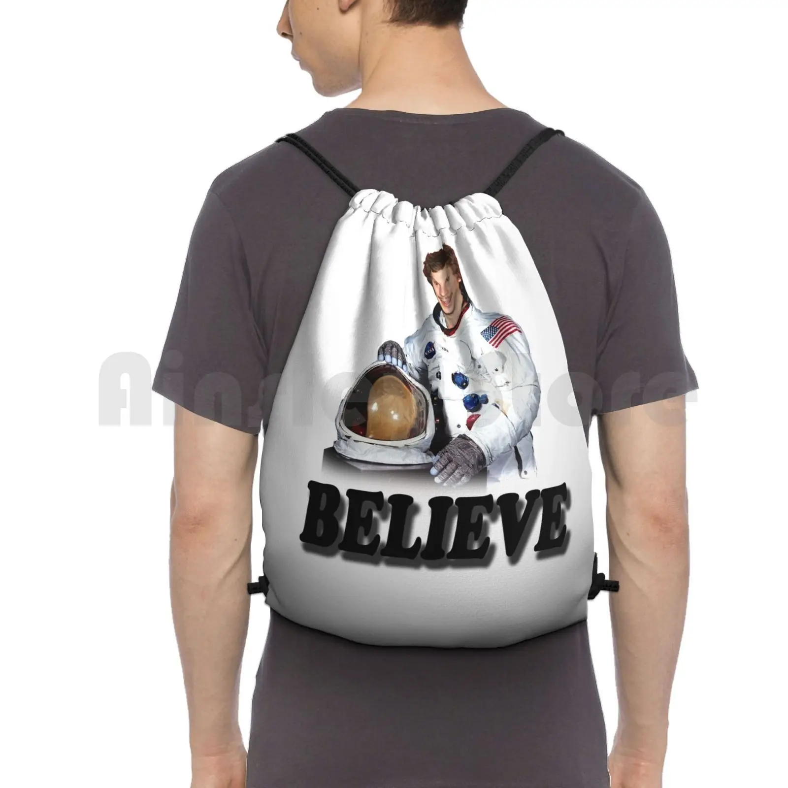 

Michael Cera Believes In You Backpack Drawstring Bag Riding Climbing Gym Bag Michael Cera Superbad Juno Indie Hipster