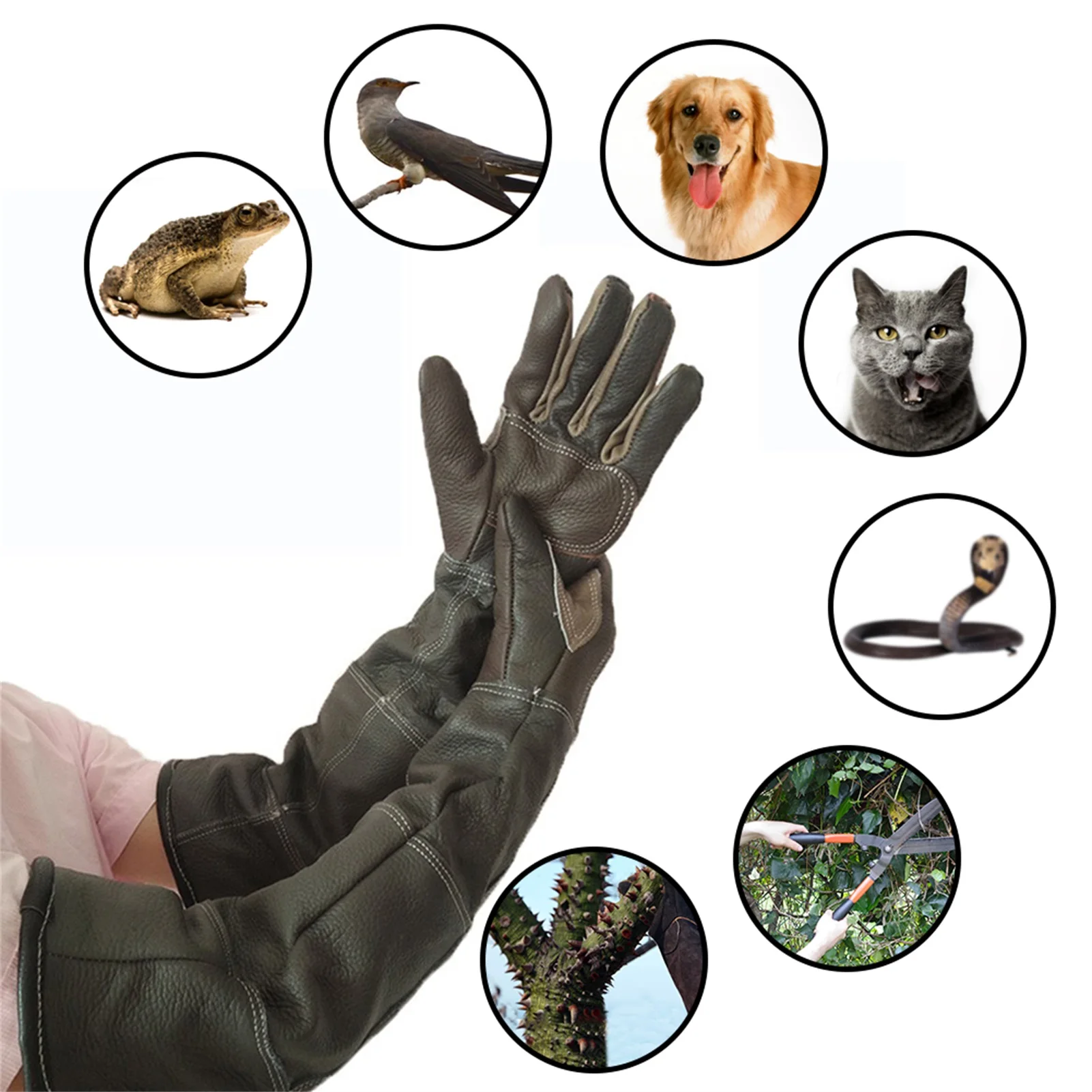 Pet Gloves Leather AntiGrasping Anti Bite Protective Gloves For Cat Dog And Gardening Work Gloves Pets Training Excitement