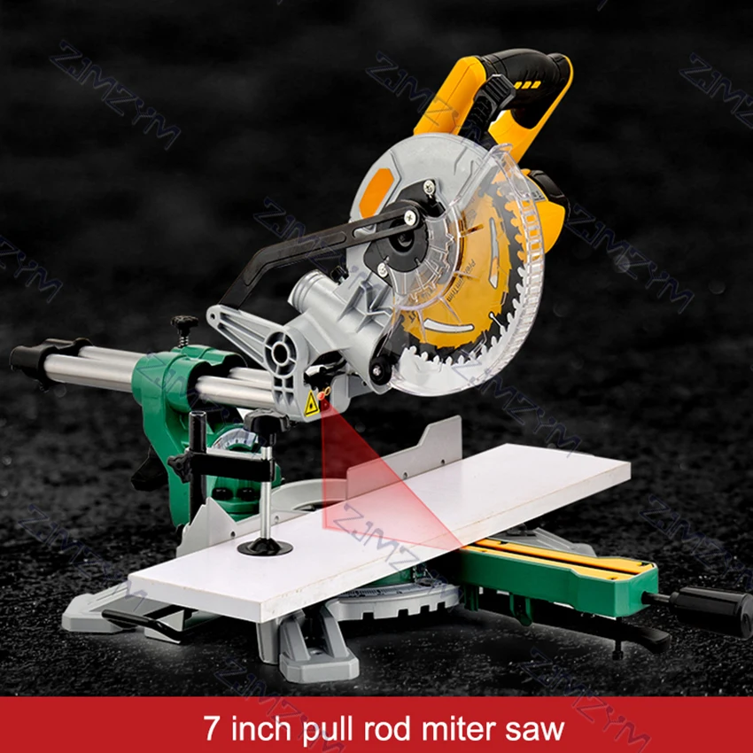 J1G-ZP-190 Multifunctional Miter Saw 7-inch Rod Miter Saw Household Wood Cutting Machine Woodworking Sawing Machine 220V 150W