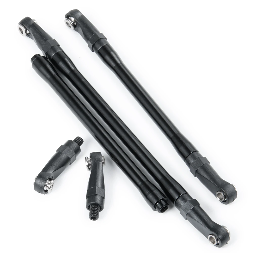 YEAHRUN 10pcs/set Black CNC Alloy Rod Link Linkage Set for Axial SCX10 II 90046 1/10 RC Crawler