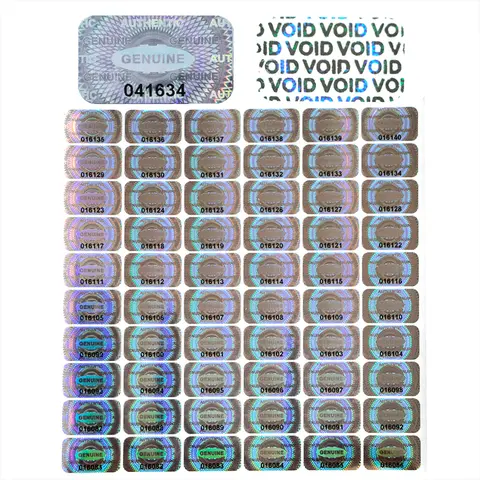 300/600pcs 2.5x1.5cm Security Seal Tamper Proof Stickers Holographic Warranty Void Laser Label with Serial Number Adhesive label