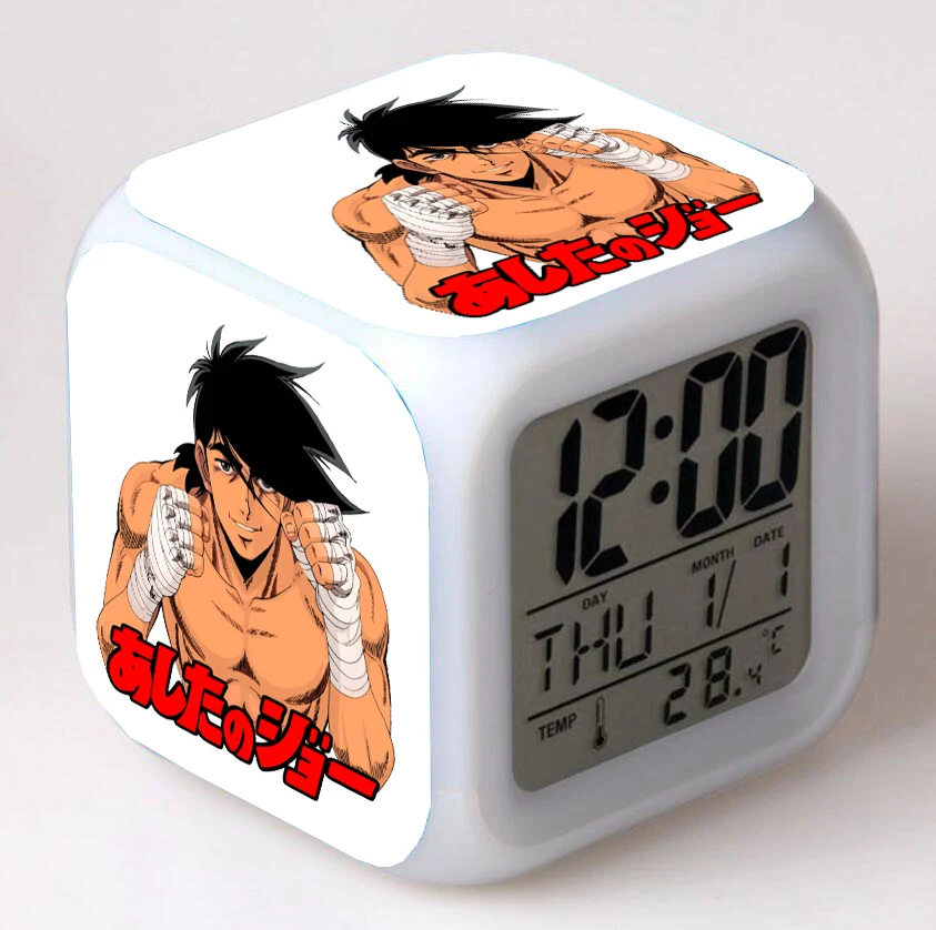 Anime MEGALOBOX Cartoon LED 7 Color Flash Digital Alarm Clocks Kids Night Light Bedroom Desk Clock despertador