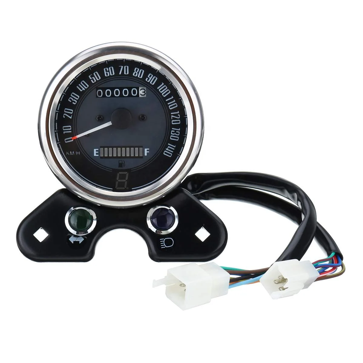 Motorcycle Odometer  LCD Digital  Interface Fuel Gauge Meter With Light USB Charger For Honda CG125 Cafe Racer