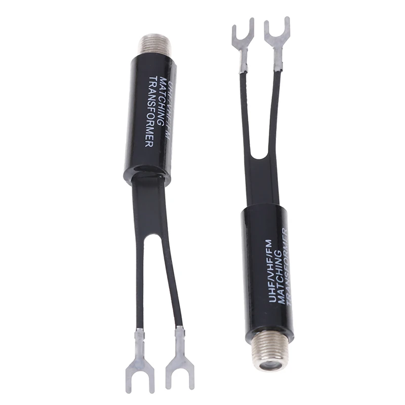 2Pcs UHF/VHF/FM/TV F Cable 75-300 Ohm Balun Transformer Adapter Antenna Matching  For Decoration