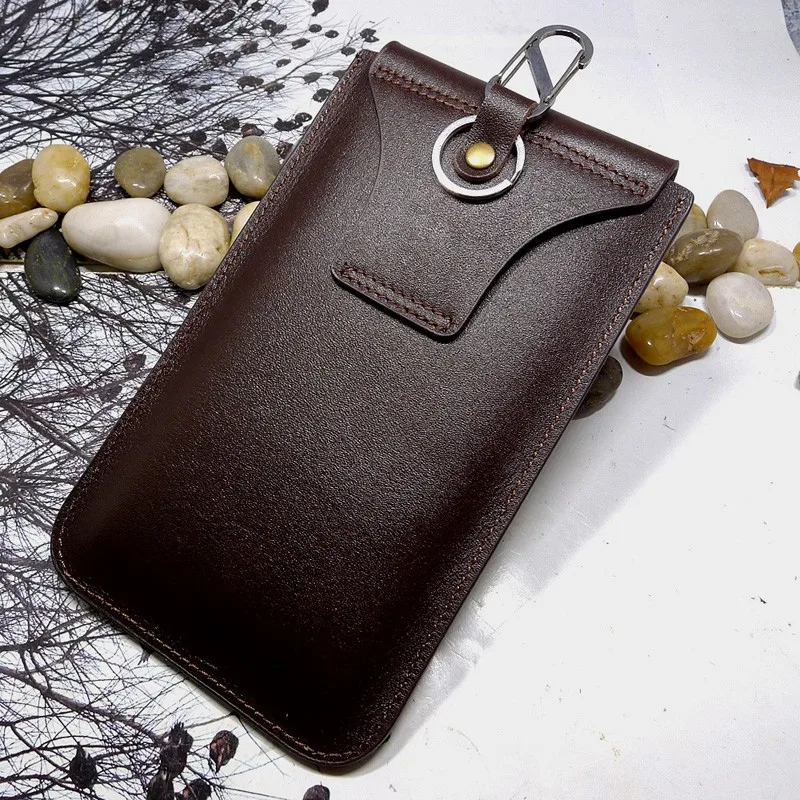 Blongk Multifunctional Genuine Leather Phone Waist Bag  Case Key Belt Pack With Cigarette for Iphone Samsung Huawei WQD