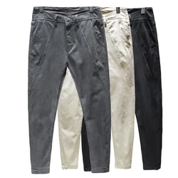 New autumn 3 color comfortable cotton fashion design slim tailoring men's harem pants Mens Cotton casual office trousers