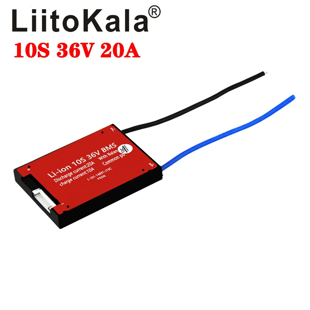 LiitoKala Li-ion Battery Pack 10S 36V 20A BMS Used For Continuous With Balance Function