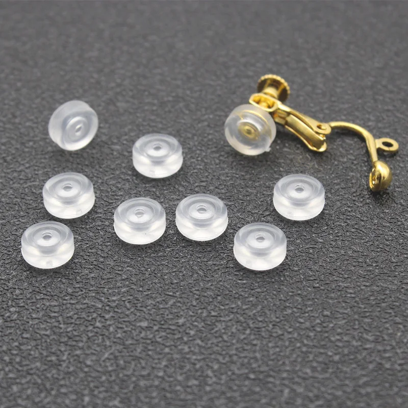 Earrings Screw Backs Anti-Pain Ear Clip Rubber Silicone Earring Back Stoppers for Stud Earrings Ear Plug Blocked Caps DIY Making