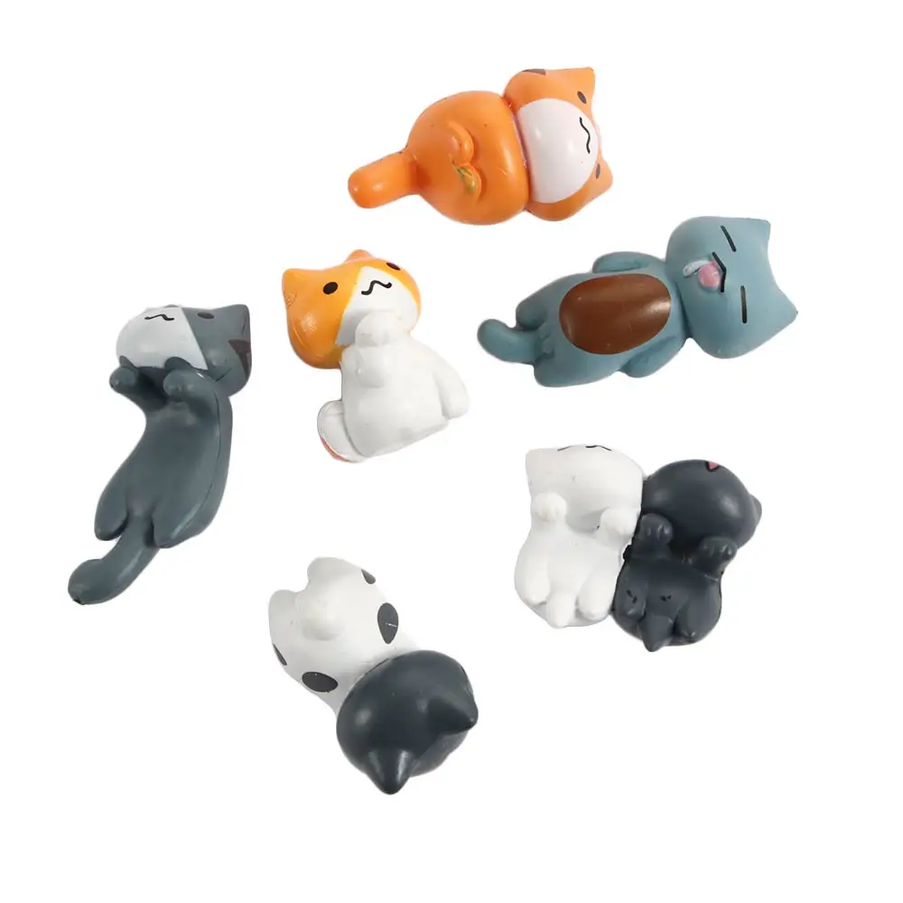 5Pcs/Set Cute Cartoon Lazy Cats For Micro Landscape Kitten Landscape Figurines Home Garden Decorations Random Color