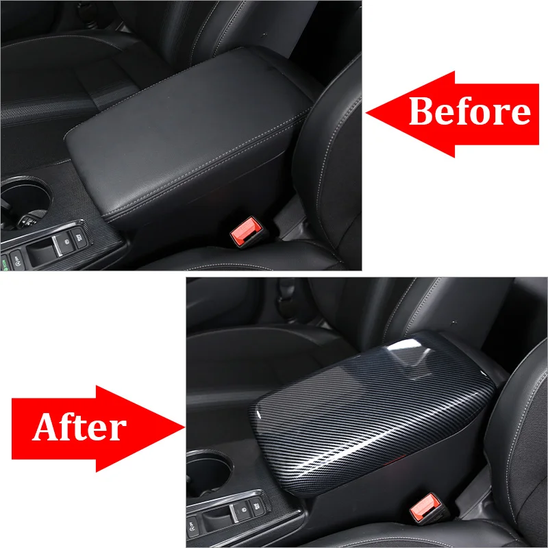 Carbon Fiber Color Center Console Armrest Storage Box Protection Cover Trim For Honda Civic 11th Gen 2022 Car Styling Interior