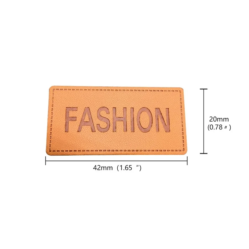 2.0X4.2Cm Handmade Leather Labels With Fashion Logo For Clothing Fashion Text Leather Tags For Gift Hand Made Label For Fashion