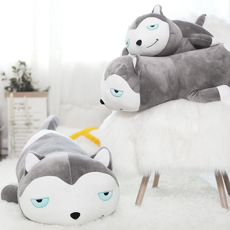 

60-100cm Cute Husky Dog Plush Toy Stuffed Soft Animal Dog Pillow Cushion Christmas Gift Peluche for Kids Girls Kawaii Present