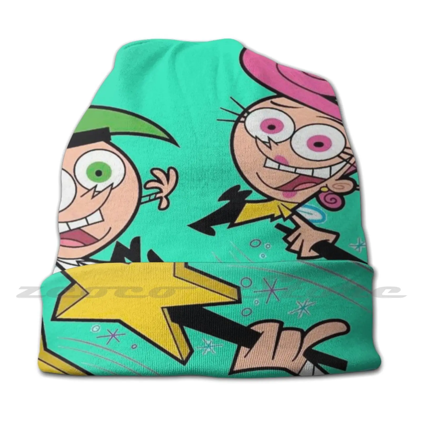 The Fairies-Fairly Odd Parents Knit Hat Elastic Soft Personalized Pattern Present Cap Timmy Fairies Cosmo Wanda Magic