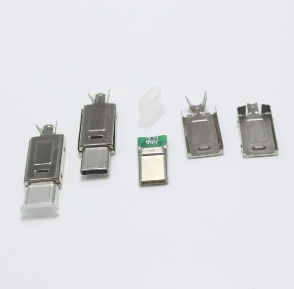

50Sets USB 3.1 Type-C to Type C Plug Double-sided plug for DIY Charging Connector for OD 3.0mm2 Cable