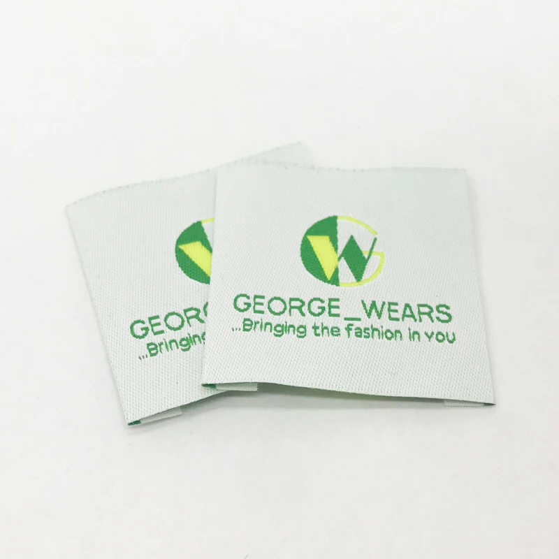 

Custom Labels for Clothing with Own Logo Customized Manhattan Fold Cloth Label for Underwear Soft Loop Fold Tags for Gift