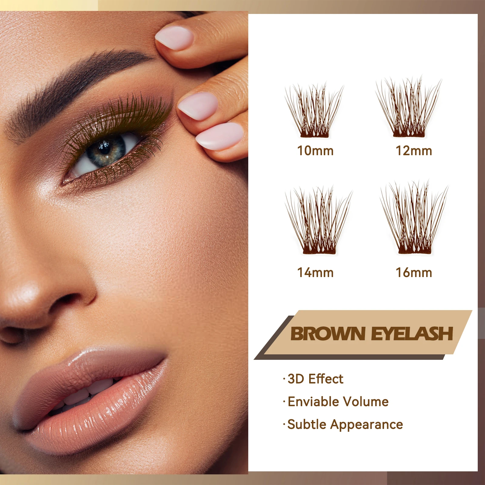 Cluster Lashes Brown eyelashes Extension DIY Segmented Lashes 48 Volume Natural Individual Colored Lashes