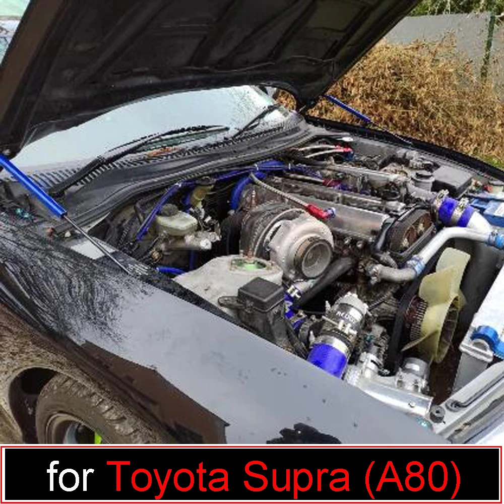 for Toyota Supra (A80) 1993-2002 Carbon Fiber Modify Front Hood Bonnet Gas Struts Lift Support Shock Rod Arm Damper Absorber