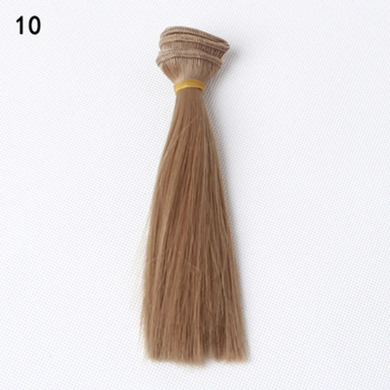 1pcs 15cm * 100cm 인형 용 두꺼운 스트레이트 헤어 1/3 1/4 BJD SD 인형 가발 블랙 골드 브라운