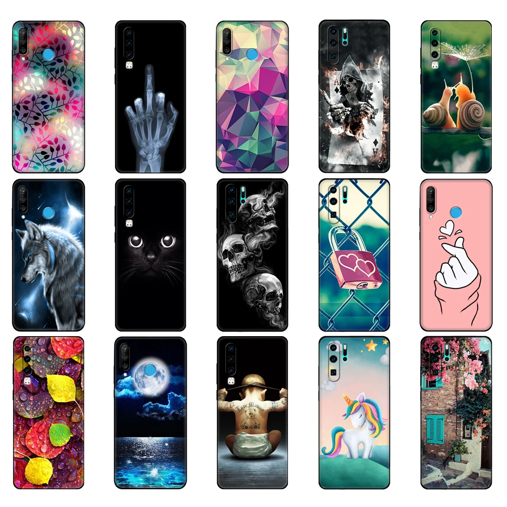 For Huawei P30 Case P30 Pro Case P30 Lite Case P30Pro VOG-L29 ELE-L29 P30Lite P 30 Lite Cover Silicon Phone Back black tpu case