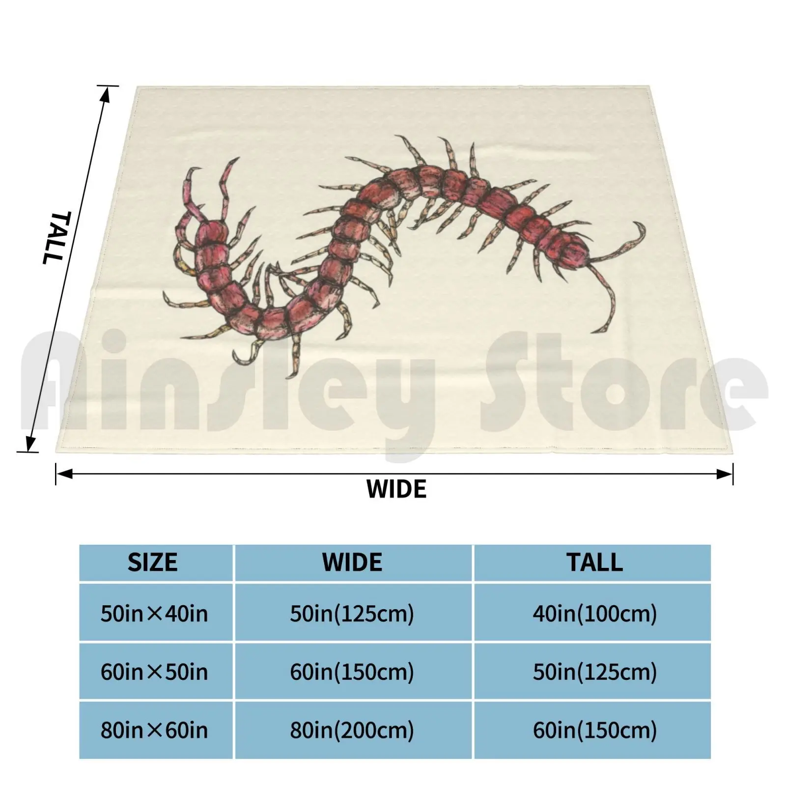 Centipede Blanket Super Soft Warm Light Thin Centipede Insect Animal Garden Nature Wildlife Wild Animal Gardener