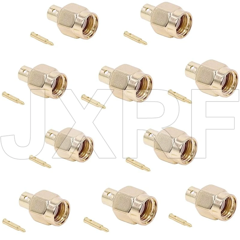 JX 10PCS RF connector SMA male soldering for RG402 0.141\