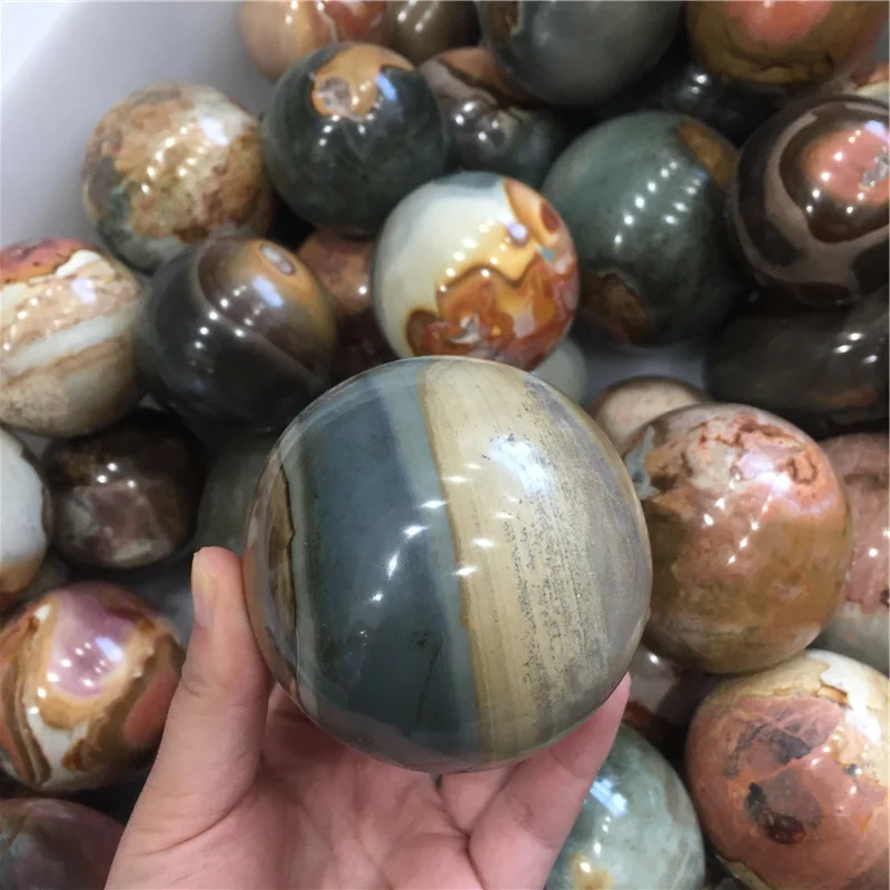 wholesale natural crystal stone ball polished ocean jasper crystal sphere for decoration