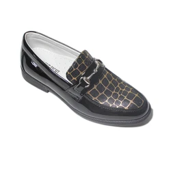 Zapatos de cuero para niños, calzado Formal para fiesta, boda, charol negro, sin cordones, Loafer25-38 de rendimiento ligero