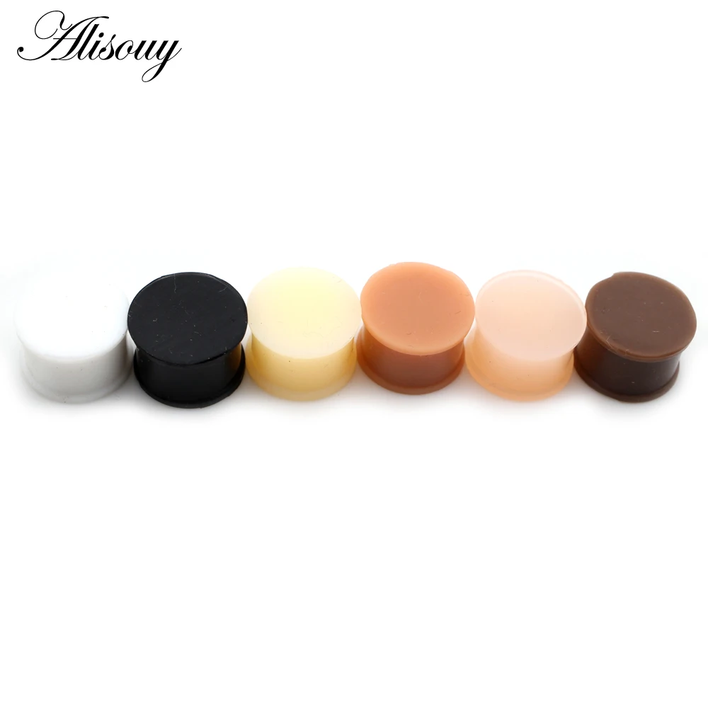 Alisouy, 2 uds., 3mm-50mm, tapones acampanados de silicona flexibles y gruesos para oreja, túnel de carne sólido, calibre de oreja de gran tamaño,