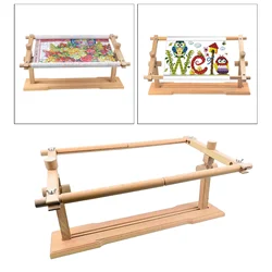 Adjustable Beech Wood Embroidery Frame Stand Cross Stitch Sewing Rack Holder Embroidery Lap Stand Table Needlework Sewing Tools