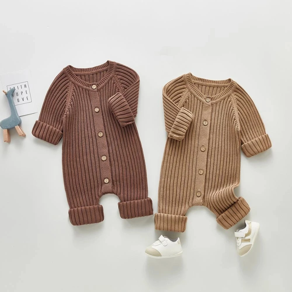 MILANCEL Baby Clothing Brief Style Toddler Boys Jumpsuits Infant Girls Knitwear Single Breast Baby Outerwear