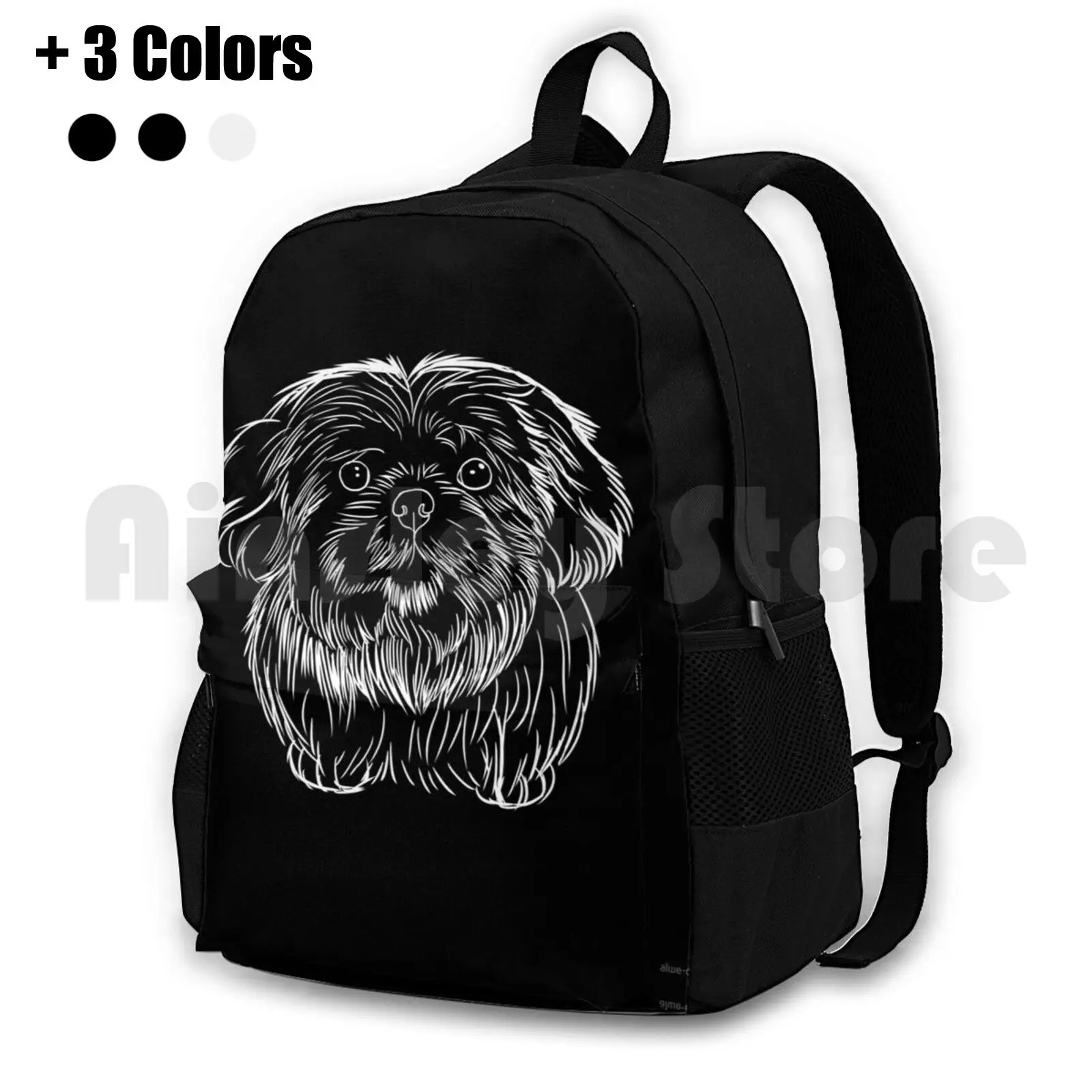 White Shih Tzu Outdoor Hiking Backpack Waterproof Camping Travel Shih Tzu Shitzu Mom Shih Tzu Shihtzu Mom Idea Dog Love Dog Dad