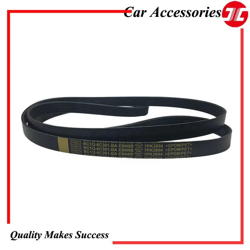 Genuine Cooling Fan System V Belt BC1Q-6C301-BA-JC For Ford Transit 2.4L Puma Engine 7PK2604 Car Auto Spare Parts