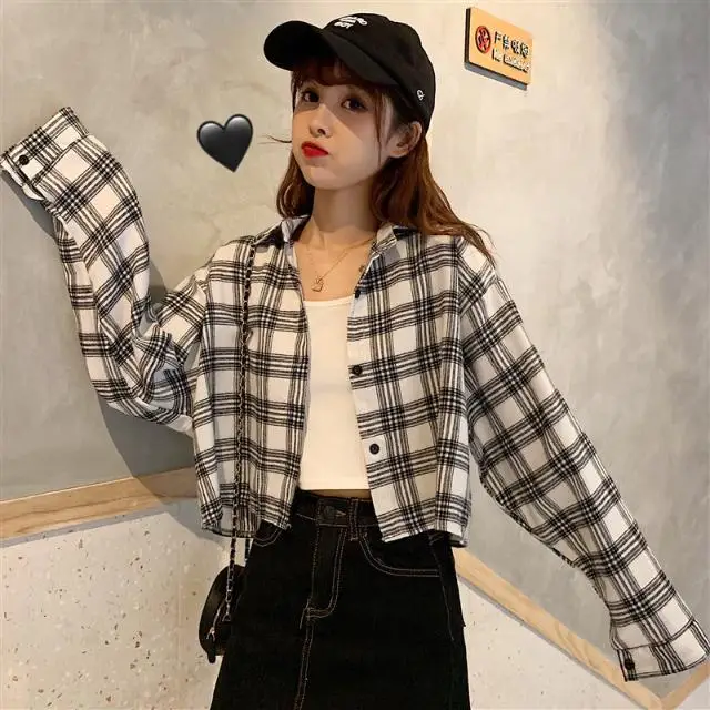 Woman Sweaters Cardigan Plaid Women Season Baggy Coat Long Sleeve Top Sueters De Mujer image 2