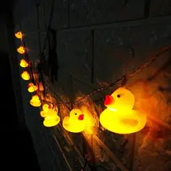 10/20leds bonito amarelo pato luzes da corda criativo diy férias fadas decoração luzes para o natal festa de ano novo decoração de casa