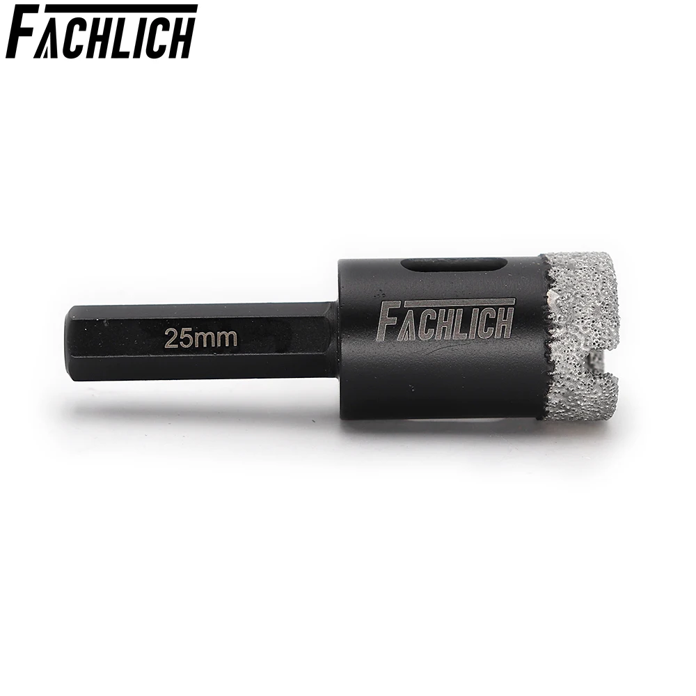 FACHLICH 1pc Dry Diamond Drill Hole Saw Drill Core Bits Ceramic Tile Hexagon shank Core Drilling Bits Dia 25mm