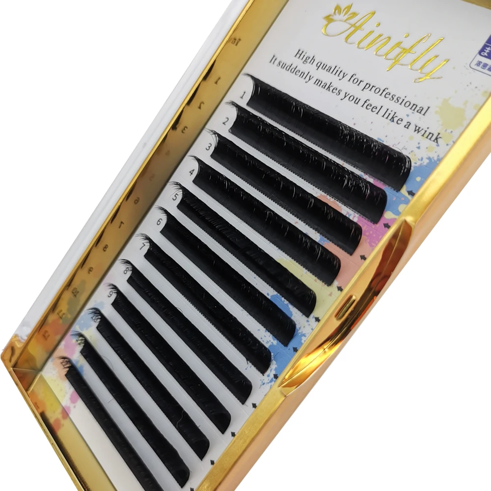 AINIFILY 0.07 D  High Quality Fast Fan Blooming Eyelash Extensions Individual Lashes Automatic Flowering Volume Eyelashes